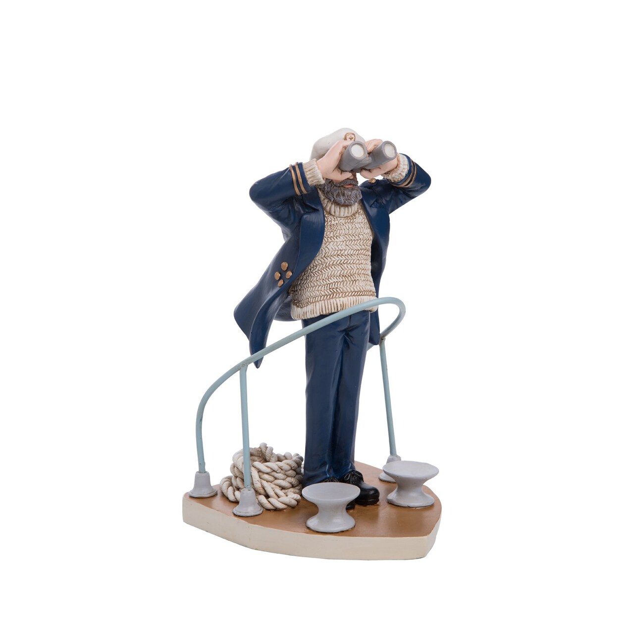 6.3" Sailing Ahoy Captain w/ Binoculars Handcrafted Decorative Tabletop Figurine